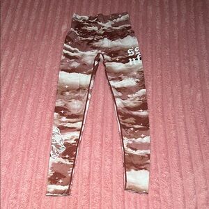 Darc Sport Brown and White Cloud Leggings